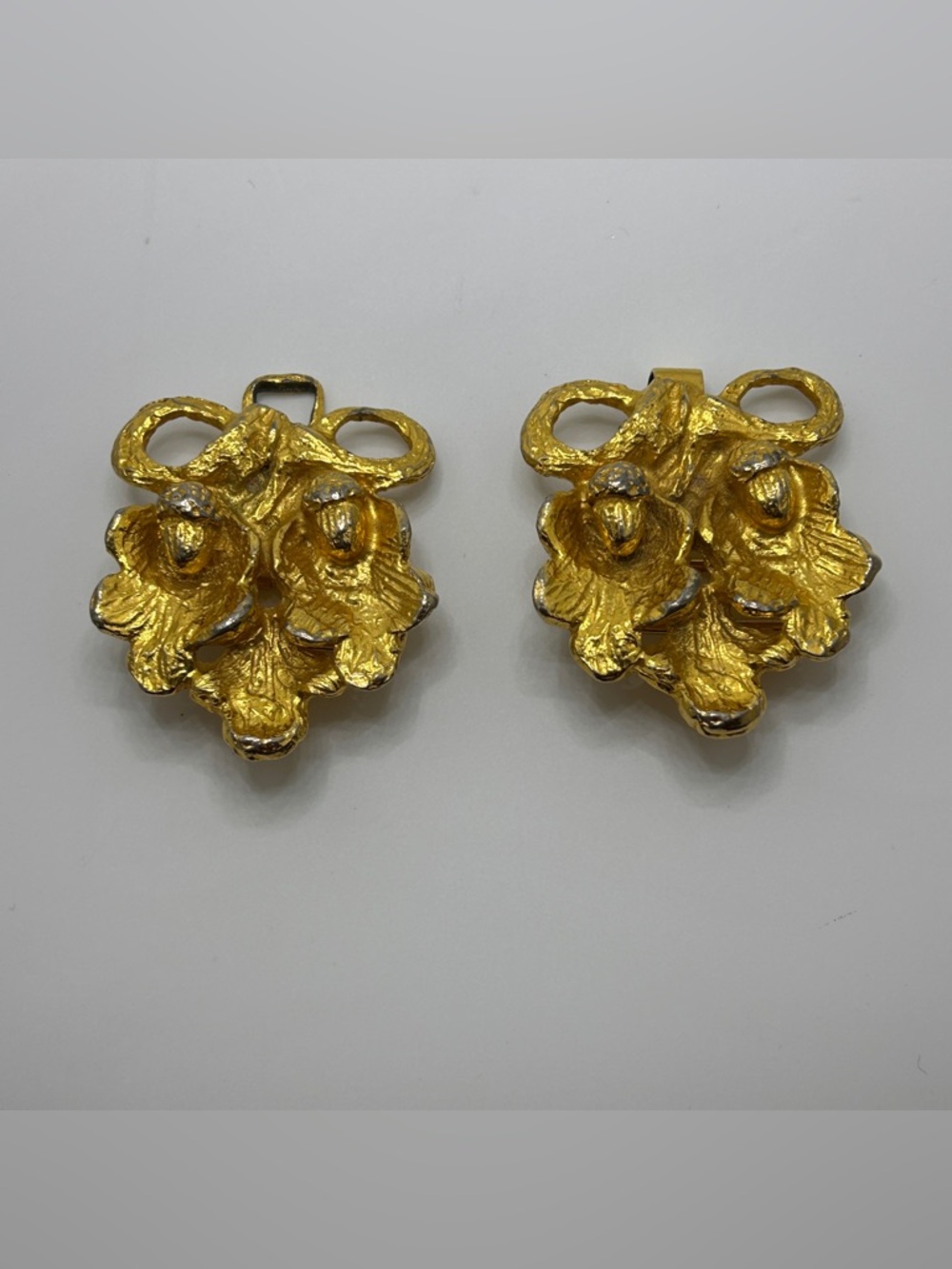 Mimi di N 1972 Gold Acorn Oak Leaf Belt Buckle Clasp Vintage Designer Statement - Picture 4 of 6